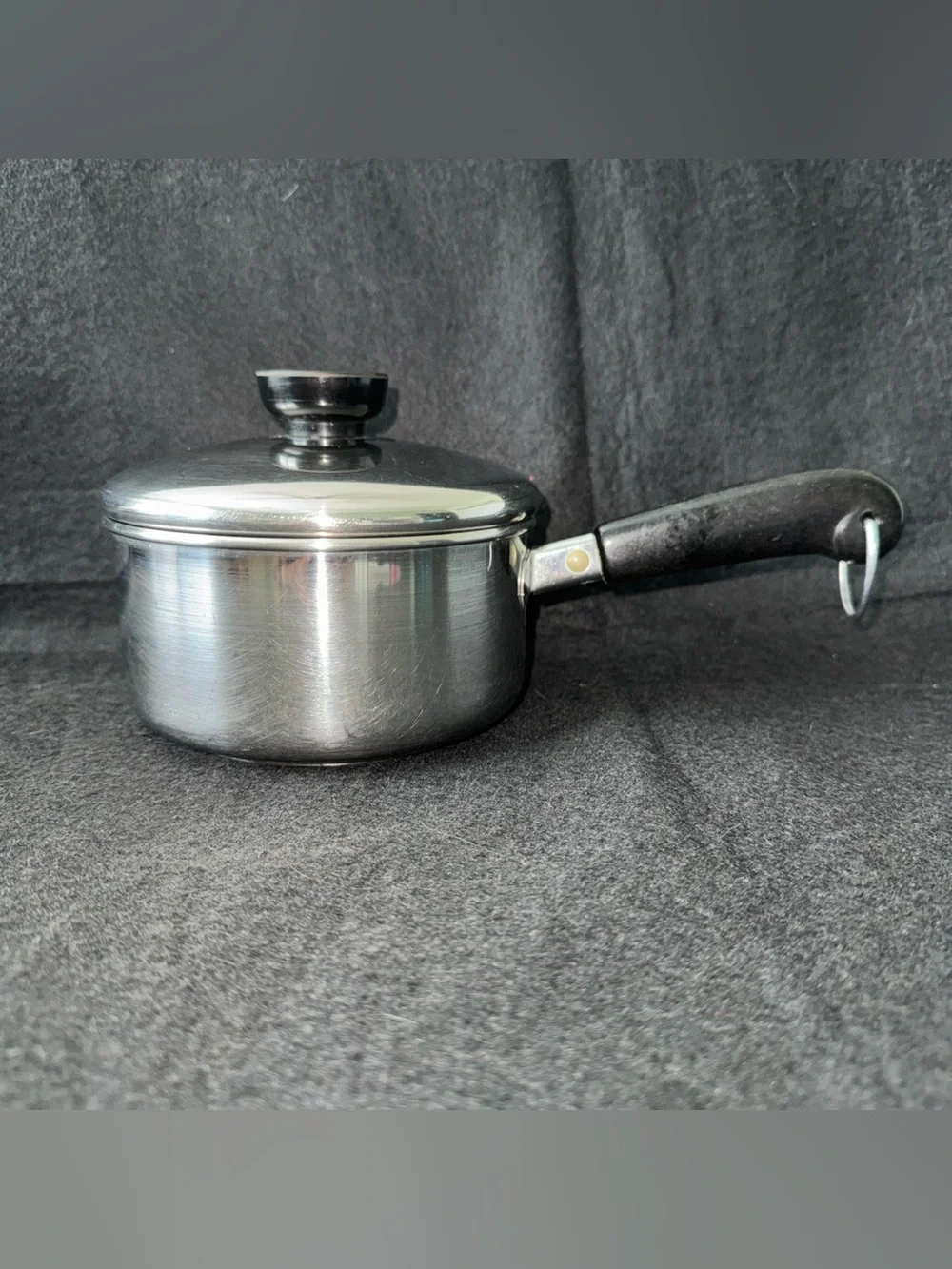Vintage Revere Ware 1801 1 Qt Pot w/Lid Stainless Steel Tri Ply Bottom USA